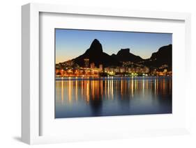 Sunset Lagoon Rodrigo De Freitas (Lagoa), Mountain, Rio De Janeiro, Brazil-jantroyka-Framed Photographic Print