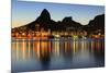 Sunset Lagoon Rodrigo De Freitas (Lagoa), Mountain, Rio De Janeiro, Brazil-jantroyka-Mounted Photographic Print