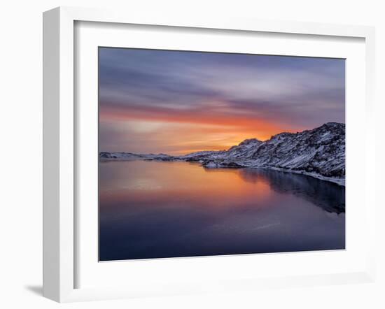 Sunset, Lake Kleifarvatn, Iceland-Panoramic Images-Framed Photographic Print