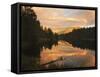 Sunset, Lake Matheson and Southern Alps, Westland, South Island, New Zealand, Pacific-Schlenker Jochen-Framed Stretched Canvas