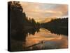 Sunset, Lake Matheson and Southern Alps, Westland, South Island, New Zealand, Pacific-Schlenker Jochen-Stretched Canvas