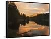 Sunset, Lake Matheson and Southern Alps, Westland, South Island, New Zealand, Pacific-Schlenker Jochen-Framed Stretched Canvas