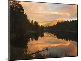 Sunset, Lake Matheson and Southern Alps, Westland, South Island, New Zealand, Pacific-Schlenker Jochen-Mounted Photographic Print