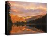 Sunset, Lake Matheson and Southern Alps, Westland, South Island, New Zealand, Pacific-Schlenker Jochen-Stretched Canvas