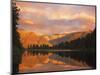 Sunset, Lake Matheson and Southern Alps, Westland, South Island, New Zealand, Pacific-Schlenker Jochen-Mounted Photographic Print