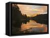 Sunset, Lake Matheson and Southern Alps, Westland, South Island, New Zealand, Pacific-Schlenker Jochen-Framed Stretched Canvas