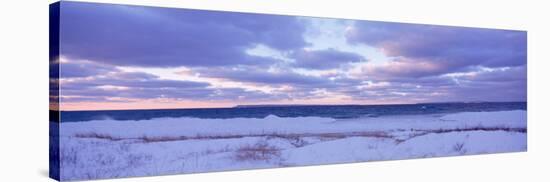 Sunset, Lake Michigan, Michigan, USA-null-Stretched Canvas