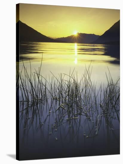 sunset, Lake Wenatchee, Wenatchee National Forest, Washington, USA-Charles Gurche-Stretched Canvas