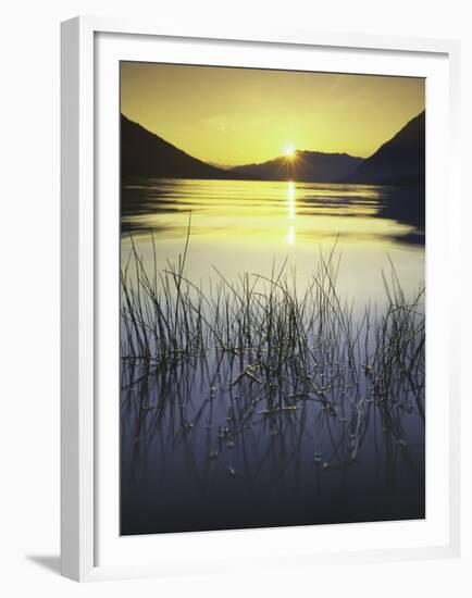 sunset, Lake Wenatchee, Wenatchee National Forest, Washington, USA-Charles Gurche-Framed Premium Photographic Print