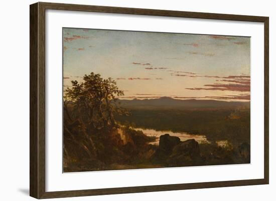 Sunset Landscape, 1851 (Oil on Canvas)-John Frederick Kensett-Framed Giclee Print