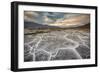 Sunset landscape at Badwater Basin. Death Valley National Park, Inyo County, California, USA.-ClickAlps-Framed Photographic Print