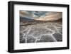 Sunset landscape at Badwater Basin. Death Valley National Park, Inyo County, California, USA.-ClickAlps-Framed Photographic Print