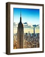 Sunset Landscape of the Empire State Building and One World Trade Center, Manhattan, NYC, Colors-Philippe Hugonnard-Framed Photographic Print