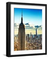 Sunset Landscape of the Empire State Building and One World Trade Center, Manhattan, NYC, Colors-Philippe Hugonnard-Framed Photographic Print