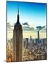 Sunset Landscape of the Empire State Building and One World Trade Center, Manhattan, NYC, Colors-Philippe Hugonnard-Mounted Photographic Print
