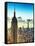 Sunset Landscape of the Empire State Building and One World Trade Center, Manhattan, NYC, Colors-Philippe Hugonnard-Framed Stretched Canvas