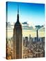 Sunset Landscape of the Empire State Building and One World Trade Center, Manhattan, NYC, Colors-Philippe Hugonnard-Stretched Canvas