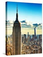 Sunset Landscape of the Empire State Building and One World Trade Center, Manhattan, NYC, Colors-Philippe Hugonnard-Stretched Canvas