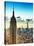 Sunset Landscape of the Empire State Building and One World Trade Center, Manhattan, NYC, Colors-Philippe Hugonnard-Stretched Canvas