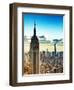 Sunset Landscape of the Empire State Building and One World Trade Center, Manhattan, NYC, Colors-Philippe Hugonnard-Framed Photographic Print