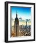 Sunset Landscape of the Empire State Building and One World Trade Center, Manhattan, NYC, Colors-Philippe Hugonnard-Framed Photographic Print