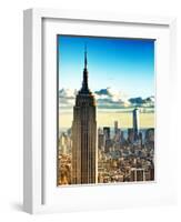 Sunset Landscape of the Empire State Building and One World Trade Center, Manhattan, NYC, Colors-Philippe Hugonnard-Framed Photographic Print