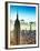 Sunset Landscape of the Empire State Building and One World Trade Center, Manhattan, NYC, Colors-Philippe Hugonnard-Framed Premium Photographic Print