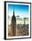 Sunset Landscape of the Empire State Building and One World Trade Center, Manhattan, NYC, Colors-Philippe Hugonnard-Framed Premium Photographic Print