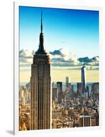 Sunset Landscape of the Empire State Building and One World Trade Center, Manhattan, NYC, Colors-Philippe Hugonnard-Framed Photographic Print