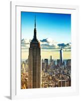 Sunset Landscape of the Empire State Building and One World Trade Center, Manhattan, NYC, Colors-Philippe Hugonnard-Framed Photographic Print