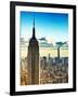 Sunset Landscape of the Empire State Building and One World Trade Center, Manhattan, NYC, Colors-Philippe Hugonnard-Framed Photographic Print