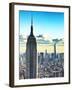 Sunset Landscape of the Empire State Building and One World Trade Center, Manhattan, NYC, US-Philippe Hugonnard-Framed Photographic Print