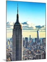 Sunset Landscape of the Empire State Building and One World Trade Center, Manhattan, NYC, US-Philippe Hugonnard-Mounted Photographic Print