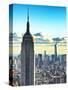 Sunset Landscape of the Empire State Building and One World Trade Center, Manhattan, NYC, US-Philippe Hugonnard-Stretched Canvas