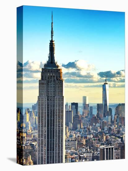 Sunset Landscape of the Empire State Building and One World Trade Center, Manhattan, NYC, US-Philippe Hugonnard-Stretched Canvas