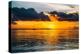 Sunset Landscape with a Yacht - Miami - Florida-Philippe Hugonnard-Stretched Canvas