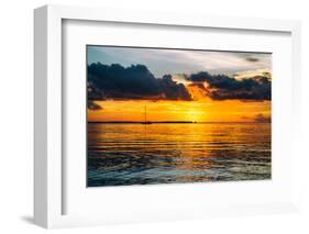 Sunset Landscape with a Yacht - Miami - Florida-Philippe Hugonnard-Framed Photographic Print