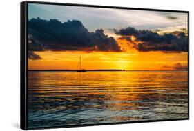 Sunset Landscape with a Yacht - Miami - Florida-Philippe Hugonnard-Framed Stretched Canvas