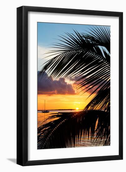 Sunset Landscape with a Yacht - Miami - Florida-Philippe Hugonnard-Framed Premium Photographic Print