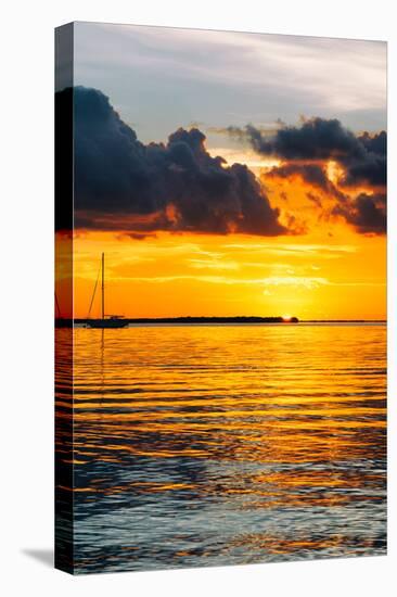 Sunset Landscape with a Yacht - Miami - Florida-Philippe Hugonnard-Stretched Canvas