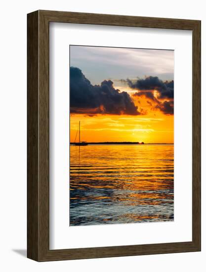 Sunset Landscape with a Yacht - Miami - Florida-Philippe Hugonnard-Framed Photographic Print