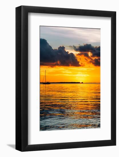 Sunset Landscape with a Yacht - Miami - Florida-Philippe Hugonnard-Framed Photographic Print