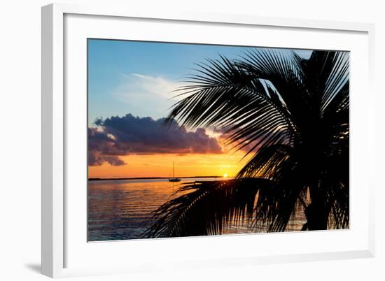 Sunset Landscape with a Yacht - Miami - Florida-Philippe Hugonnard-Framed Photographic Print