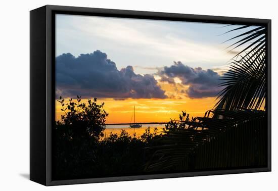 Sunset Landscape with a Yacht - Miami - Florida-Philippe Hugonnard-Framed Stretched Canvas