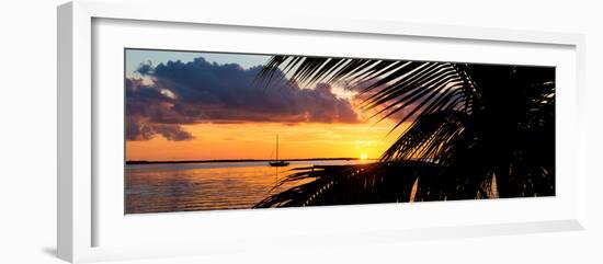 Sunset Landscape with a Yacht - Miami - Florida-Philippe Hugonnard-Framed Photographic Print