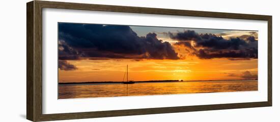 Sunset Landscape with a Yacht - Miami - Florida-Philippe Hugonnard-Framed Photographic Print