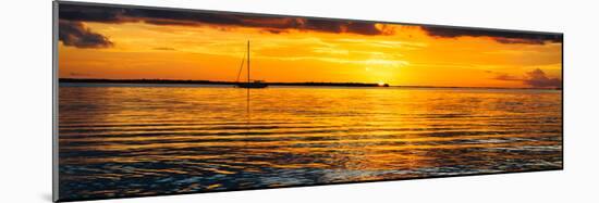 Sunset Landscape with a Yacht - Miami - Florida-Philippe Hugonnard-Mounted Photographic Print