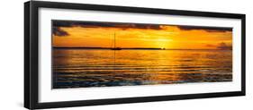 Sunset Landscape with a Yacht - Miami - Florida-Philippe Hugonnard-Framed Premium Photographic Print