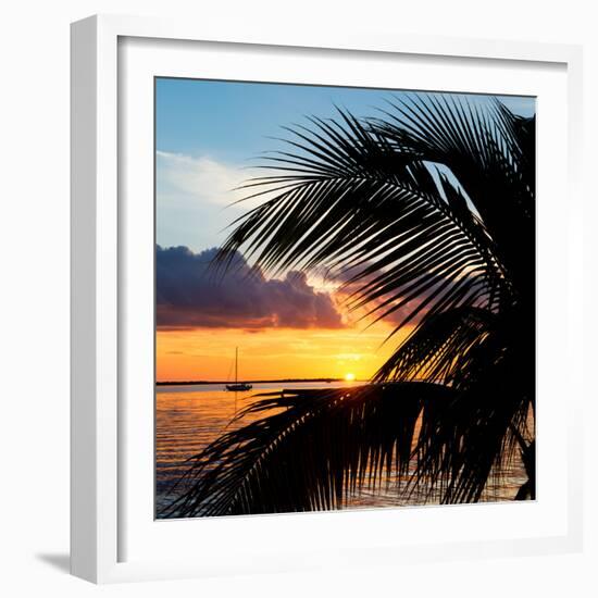 Sunset Landscape with a Yacht - Miami - Florida-Philippe Hugonnard-Framed Photographic Print