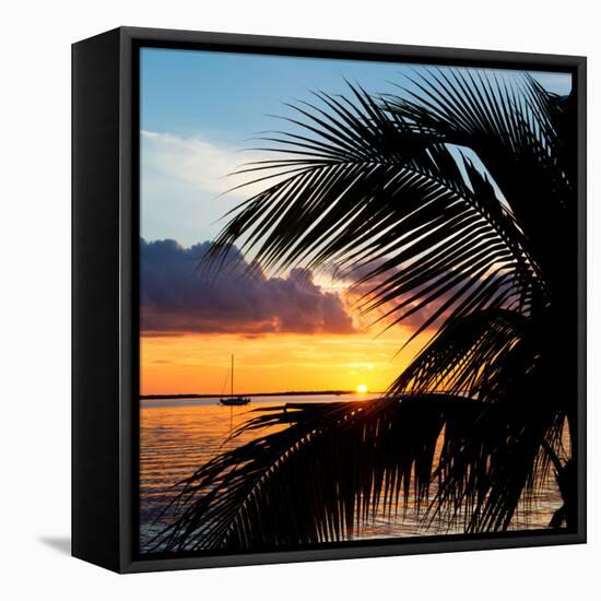 Sunset Landscape with a Yacht - Miami - Florida-Philippe Hugonnard-Framed Stretched Canvas